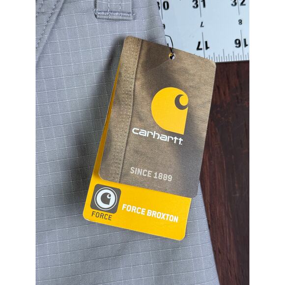 Carhartt Force Broxton Cargo Shorts Relaxed Fit Ripstop 11" Gray Mens 42 NEW NWT - Picture 4 of 10
